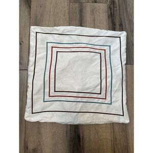 Orange & Blue Brown On White Frames Throw Pillow Cover